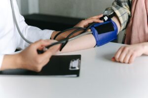 Checking blood pressure