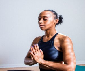 woman doing yoga