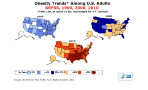 Map obesity trends US